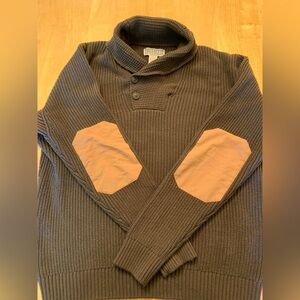 Duluth Trading Co Men's Military/Olive Green Sweater with Tan Elbow Patches sz M